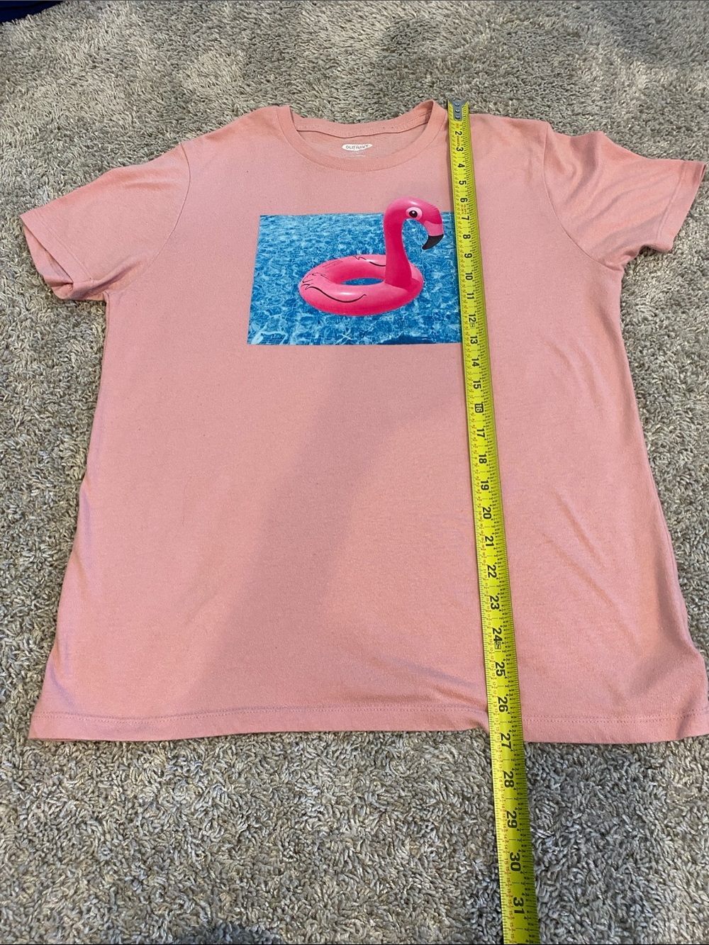 Old Navy Pink Flamingo Graphic men’s retro tee size medium